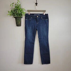 AE 12 Skinny Dark Wash Low Rise Stretch Jegging Jeans American Eagle Y2K